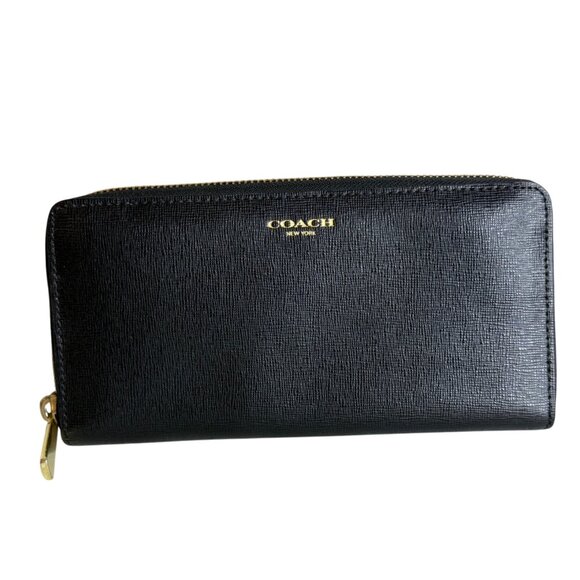 COACH Slim Zip Wallet in Saffiano Leather - Picture 1 of 7